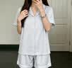 欧诗帛夏天冰丝女士睡衣女夏季2026年新款短袖带胸垫可外穿家居服套装 20069女小猫旧图案 短袖套装【带胸垫】 L （建议体重100-120斤） 实拍图