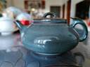 灵青坊青瓷泡茶壶手工茶壶单壶大号陶瓷高档单人功夫茶具家用大容量套装 铁胎藏青单壶 实拍图