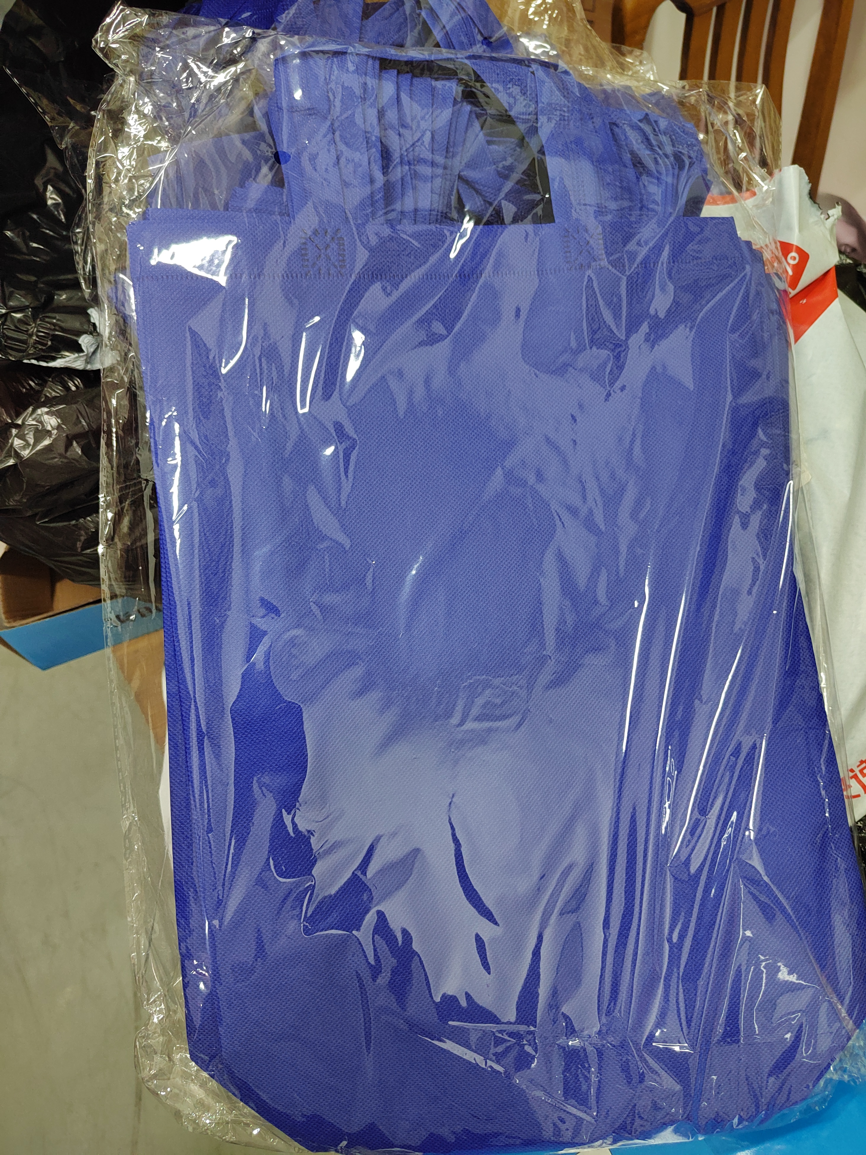 兆燊 礼品袋中秋节送礼袋无纺布手提袋环保购物袋结婚伴手礼袋生日送礼物袋 宝蓝色中号30*38*10cm(15个) 实拍图