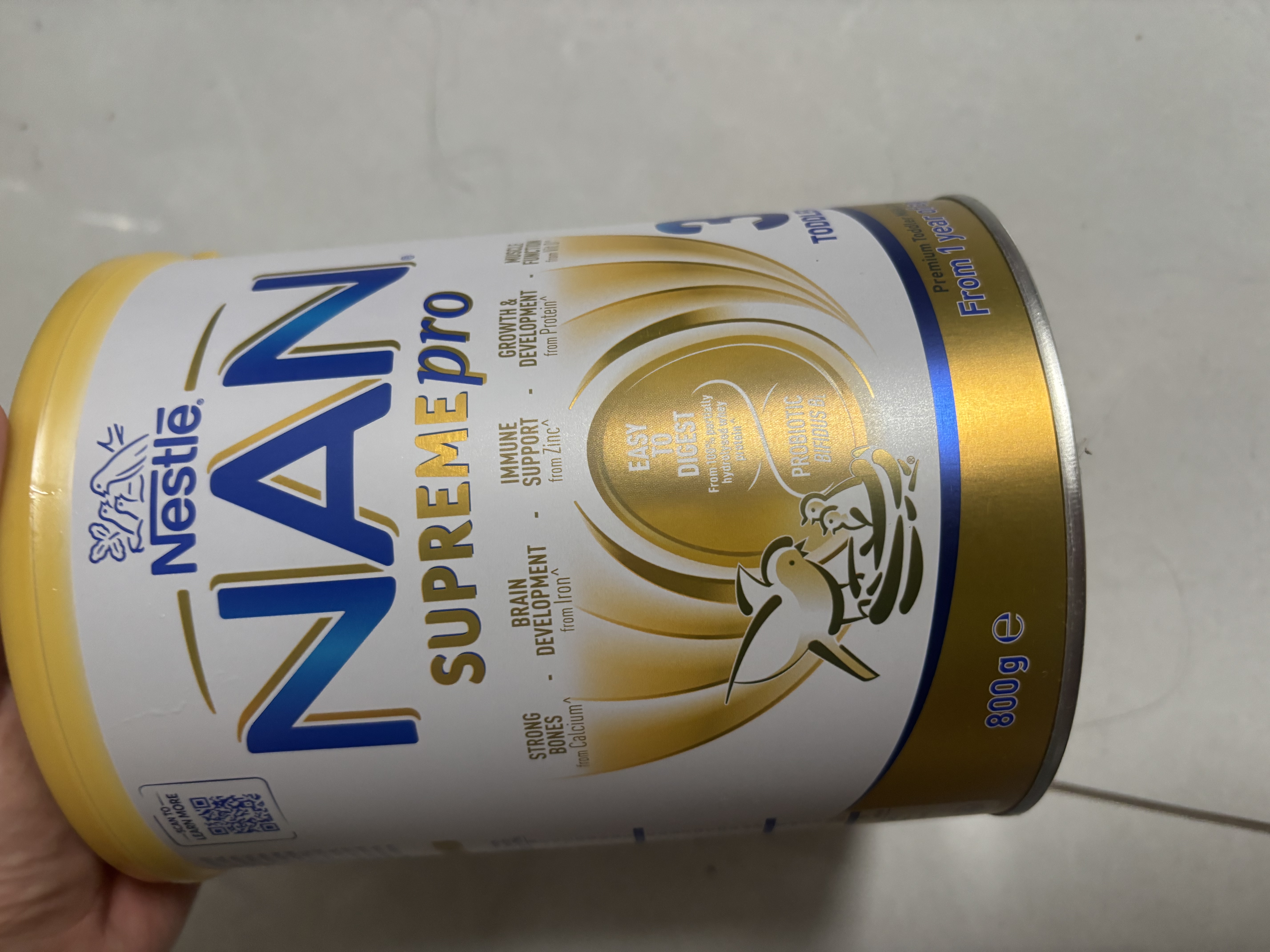 雀巢（Nestle）澳版超级能恩 适度水解活性益生菌升级奶粉3段800g1岁 超启宝宝 实拍图