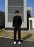 回力裤子男秋季宽松百搭休闲裤男运动透气阔腿裤男士直筒男裤黑色XL 实拍图