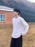 真维斯（Jeanswest）白色打底衫男2026新款春秋重磅纯棉内搭上衣学生圆领长袖T恤男士 白色(自由笔尖胸标) L (175) (收藏加购优先发) 实拍图