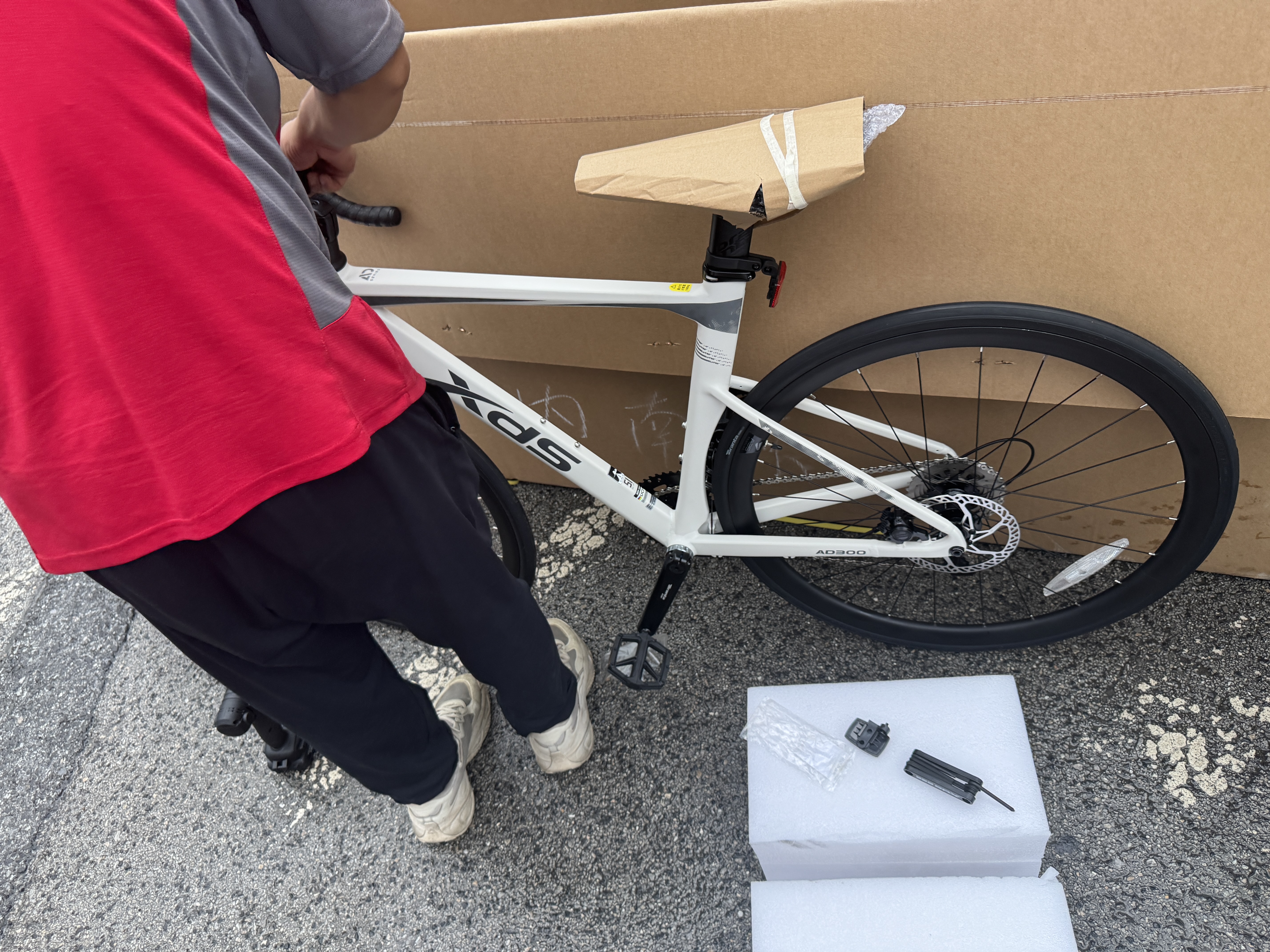 喜德盛（xds）公路车25-AD300油碟UCI车架2x10速中空一体牙盘桶轴车白蛇510MM 实拍图
