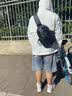莫奈德品牌斜挎包男防水覆膜牛津布背包男士单肩包户外运动超轻斜挎包男 灰色 实拍图