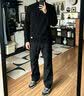 马克华菲（MARK FAIRWHALE） 毛衣男纯色针织衫男士修身打底高领毛衣学生翻领毛线衣 黑色 XL 实拍图