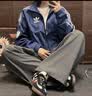 adidas通勤百搭三条纹休闲运动夹克外套男女春秋阿迪达斯三叶草   深靛蓝（推荐选大一码)   XL 实拍图