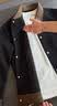 轩森图春秋季男士轻熟风夹克外套男款宽松大码拼接撞色上衣胖子显瘦搭配 jk505黑色夹克 XL (175) 建议140-160斤 实拍图