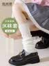 雪茜曼堆堆袜套女针织原宿风日系jk学院风长筒袜 黑色1双白色1双 均码 实拍图