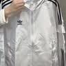 adidas通勤百搭经典休闲运动连帽夹克外套男女春夏阿迪达斯三叶草 亮白   XL 实拍图