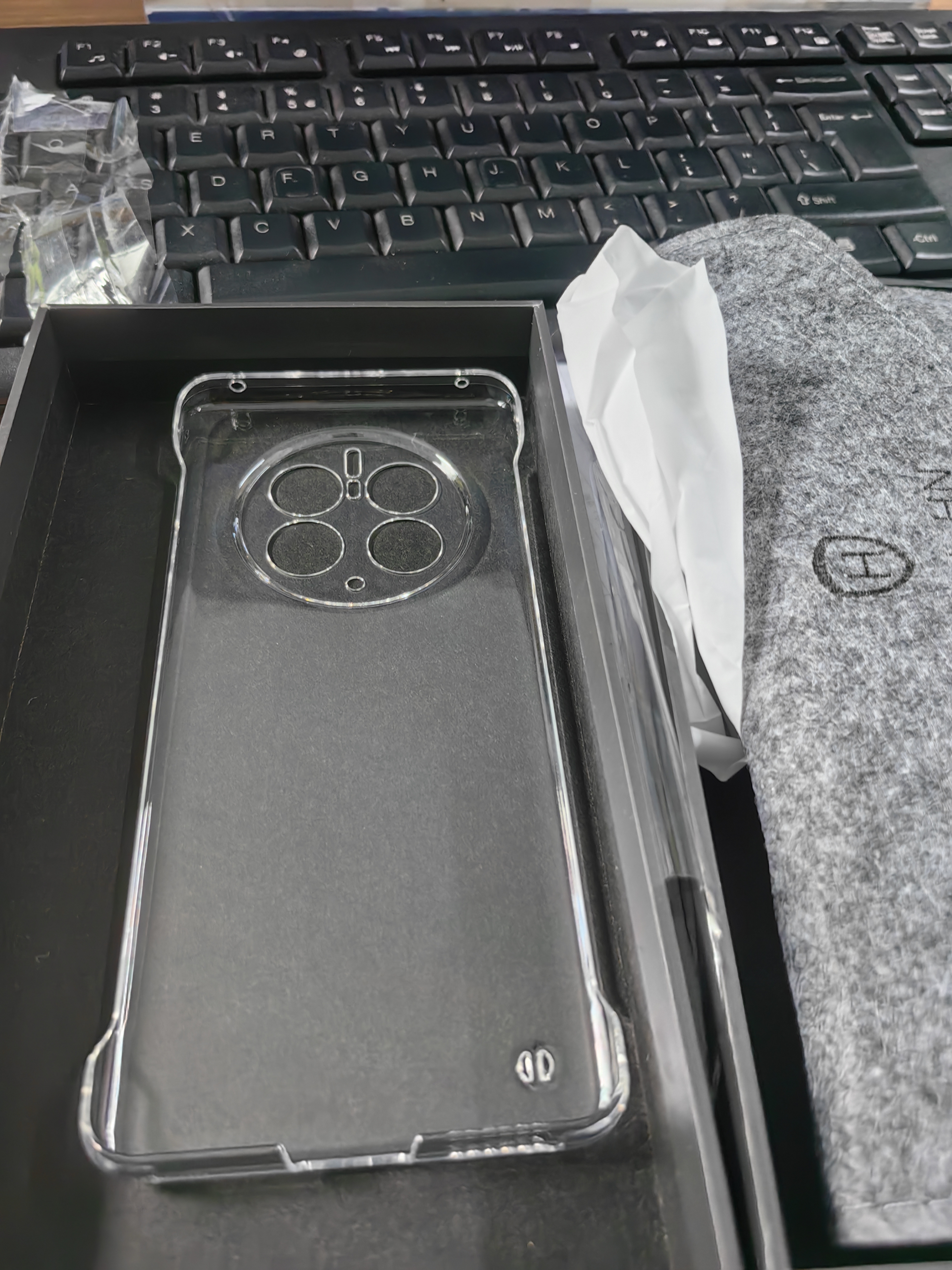 韩诺适用华为mate50pro手机壳mate50pro保护套半包透明防摔耐刮裸机感无边框网红潮流 全透明 实拍图