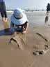 Kocotreekk树儿童帽子防紫外线宝宝披肩帽防晒帽男童女孩护颈遮阳帽灰 M 实拍图