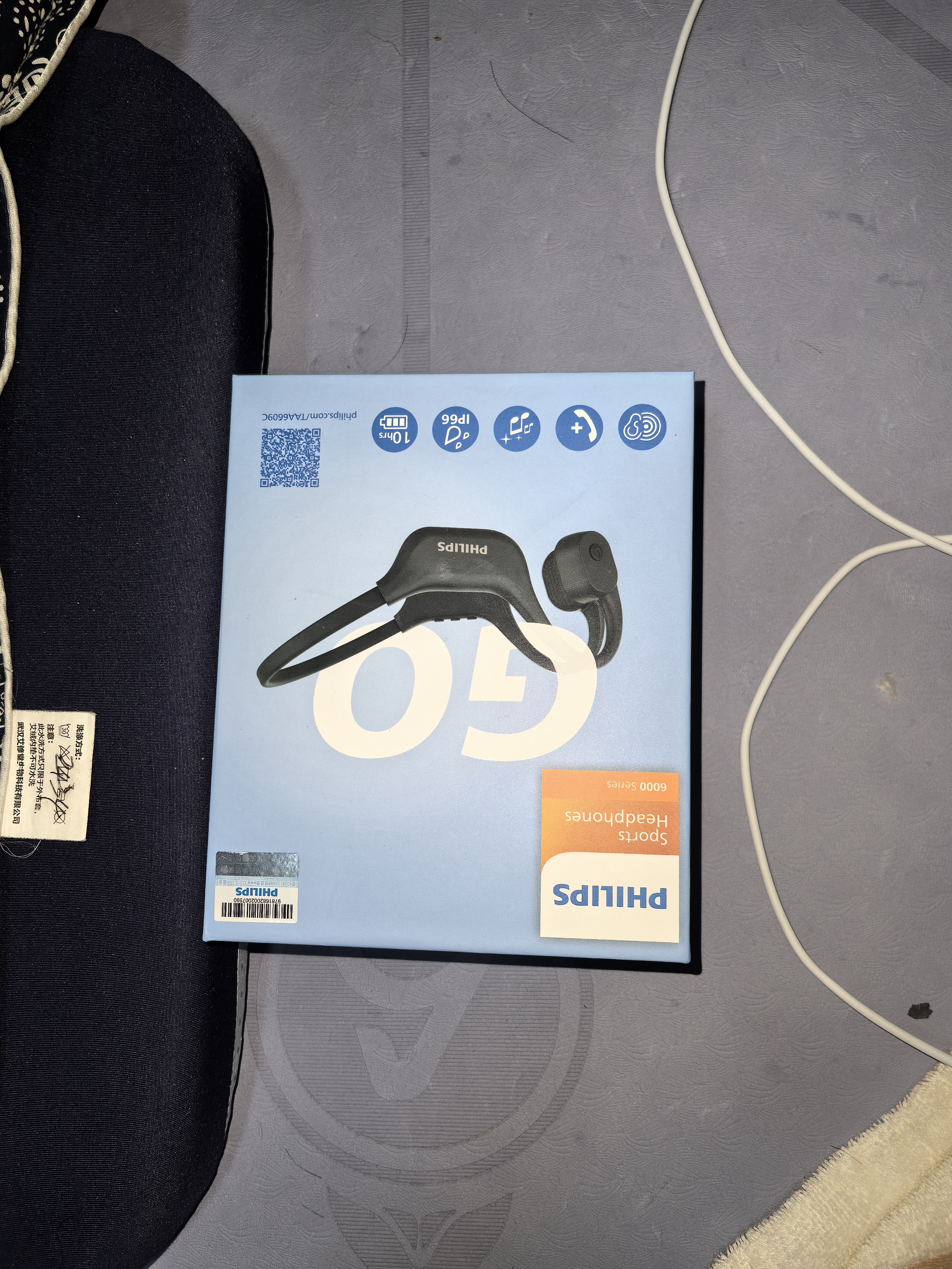 飞利浦（PHILIPS）骨传导蓝牙耳机专业运动跑步挂耳式真无线开放式不入耳夹式长续航高端降噪适用苹果华为TAA6609C黑 实拍图