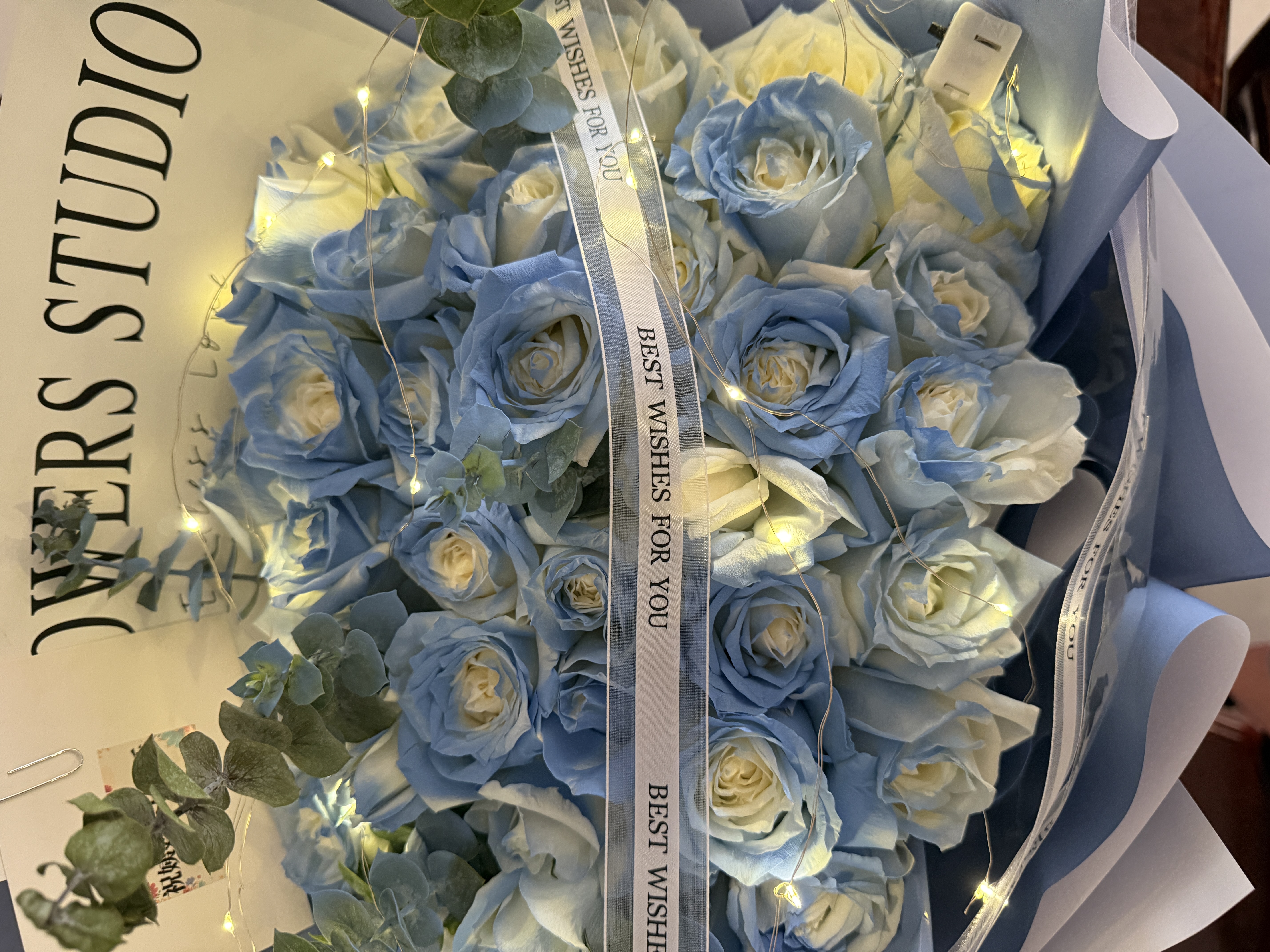 领香教师节鲜花速递香槟玫瑰花束送老师女友老婆生日礼物全国同城配送 33朵碎冰蓝玫瑰花束—星辰大海 实拍图