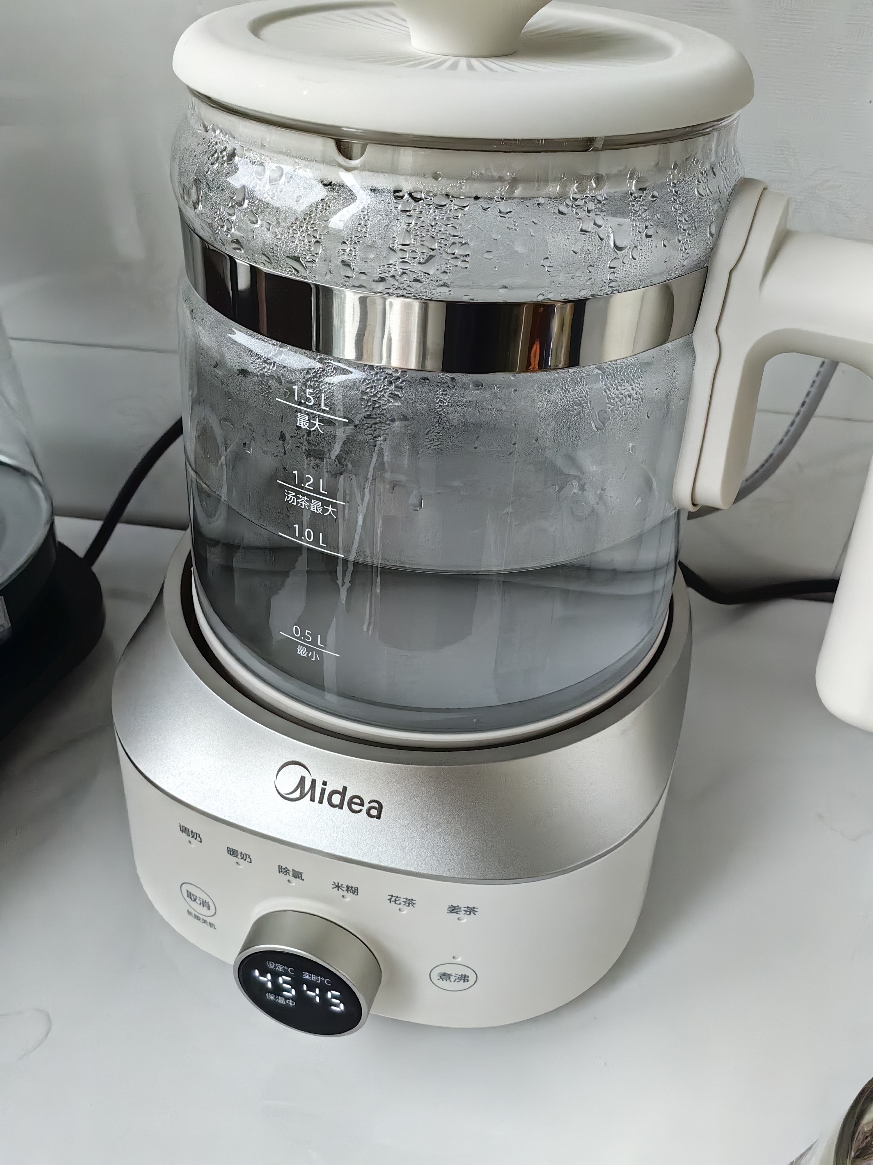美的（Midea）全玻璃恒温水壶恒温壶婴儿冲奶烧水壶电热水壶养生壶1.5L TN15B01 实拍图