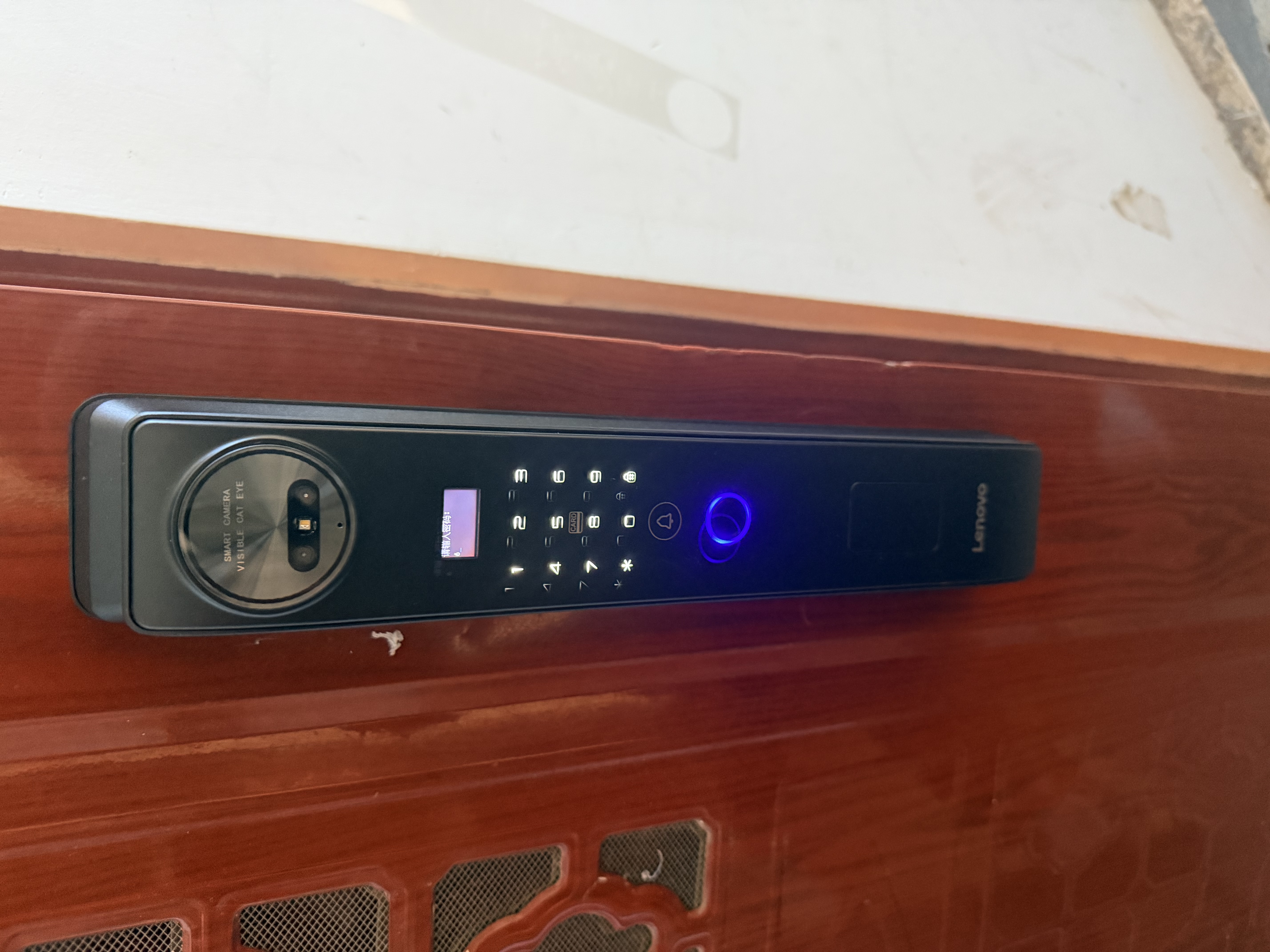 联想R20 智能门锁 指纹锁 3D人脸识别 智能锁 入户门 密码锁 电子锁 全自动 可视猫眼 家用 防盗门 实拍图