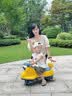 咔萌狮儿童扭扭车1-6岁男女宝宝可坐大人静音轮摇摆独角兽防侧翻溜溜车 洛溪黄大靠背+音乐带灯光+牵引绳 实拍图