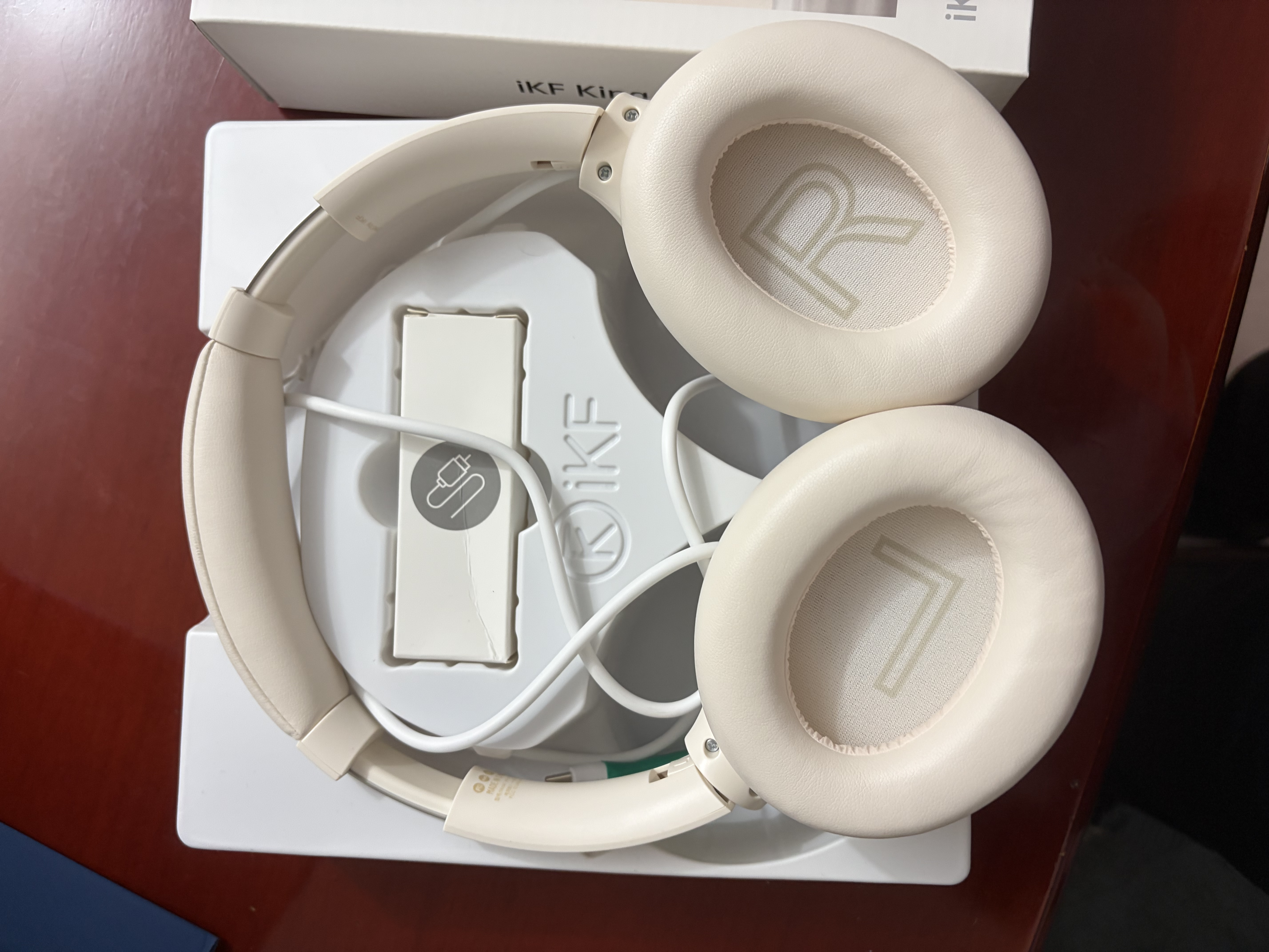 iKF King Pro3.0【双金标LDAC高解析】头戴式主动降噪蓝牙耳机新款无线有线游戏低延迟超长续航云岩白 实拍图