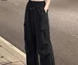 MJ STYLE工装裤女款2026年夏季凉感弹力透气高腰阔腿女士裤子夏季薄款 实拍图