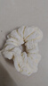 新款奶油泡芙大肠发圈女简约复古褶皱头花头绳丸子头皮筋气质发饰 米白奶油褶皱发圈 实拍图