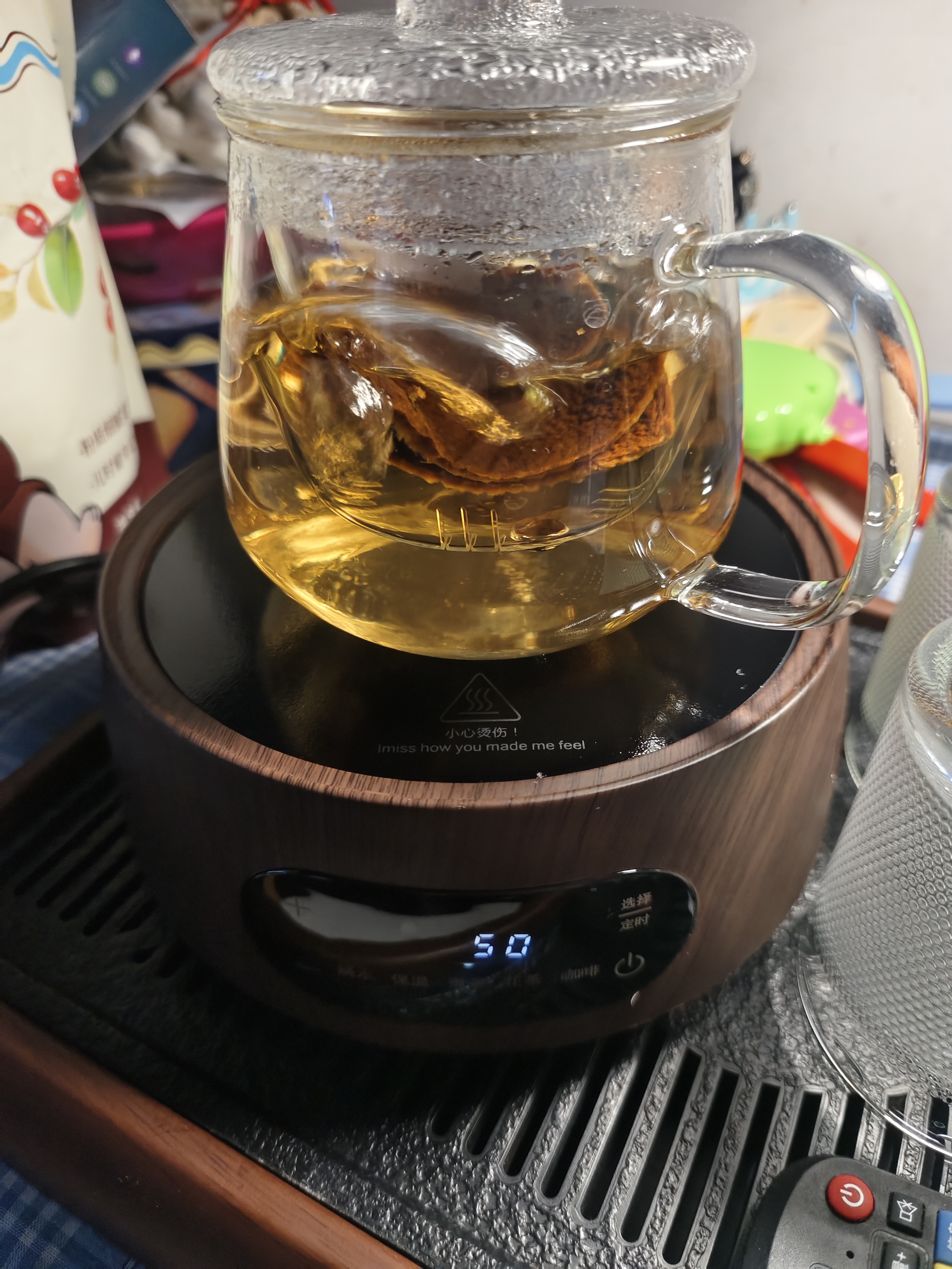 电陶炉木纹小元宝1500w电陶炉星空高升蒸煮提梁壶煮茶电陶 1500W洛阳木纹色单炉 实拍图