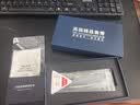 君寐适用欧米茄手表表带真皮男OMG鳄鱼皮手表表链蝶飞超霸海马300表链定制 黑色针扣款-银扣 20mm 实拍图