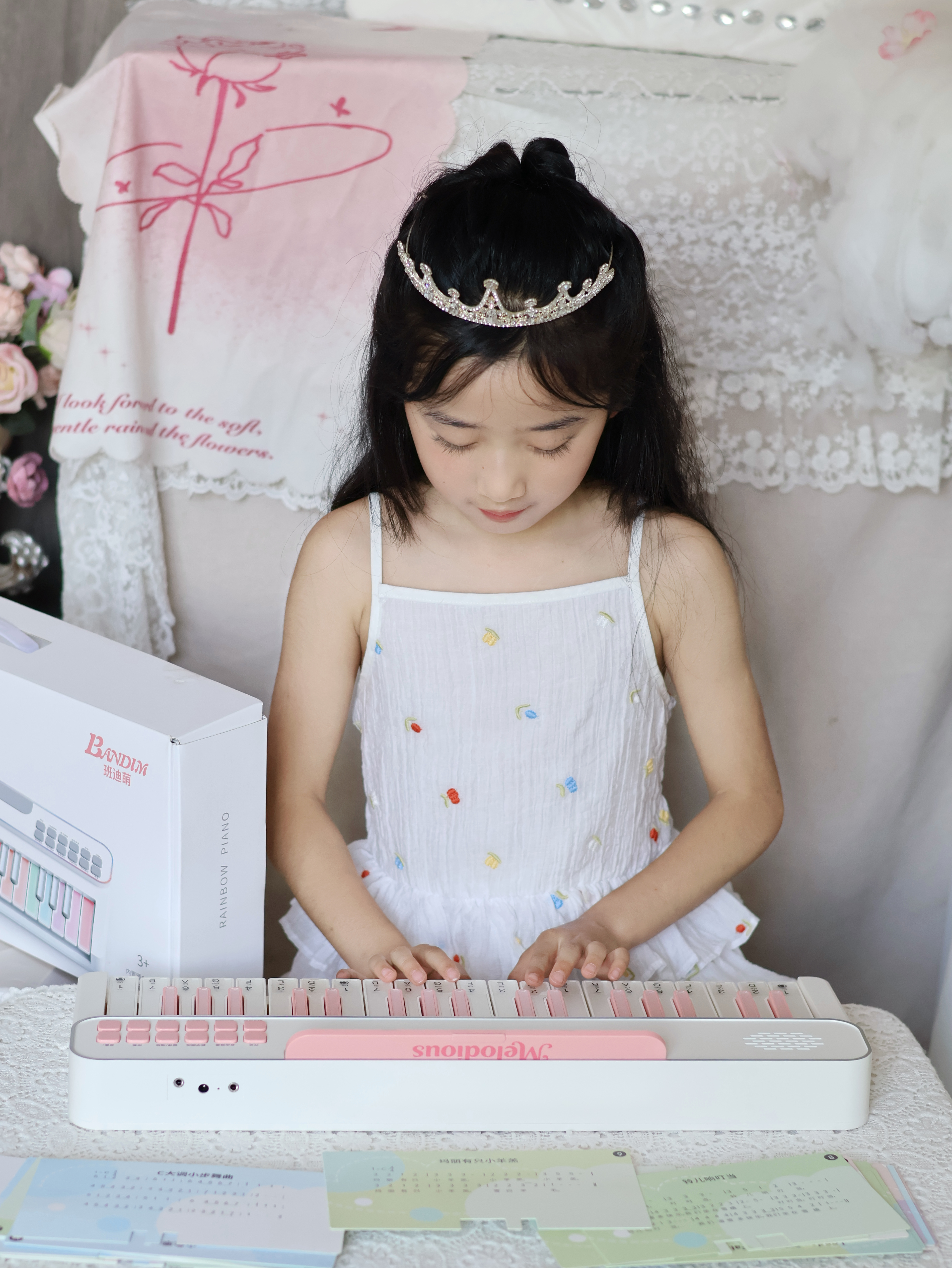 奥智嘉儿童早教益智彩虹电子琴玩具充电钢琴37键可弹奏初学者生日礼物 实拍图