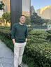 罗蒙（ROMON）卫衣男士春秋商务圆领长袖T恤男品质休闲打底衫外套男装113绿色XL 实拍图
