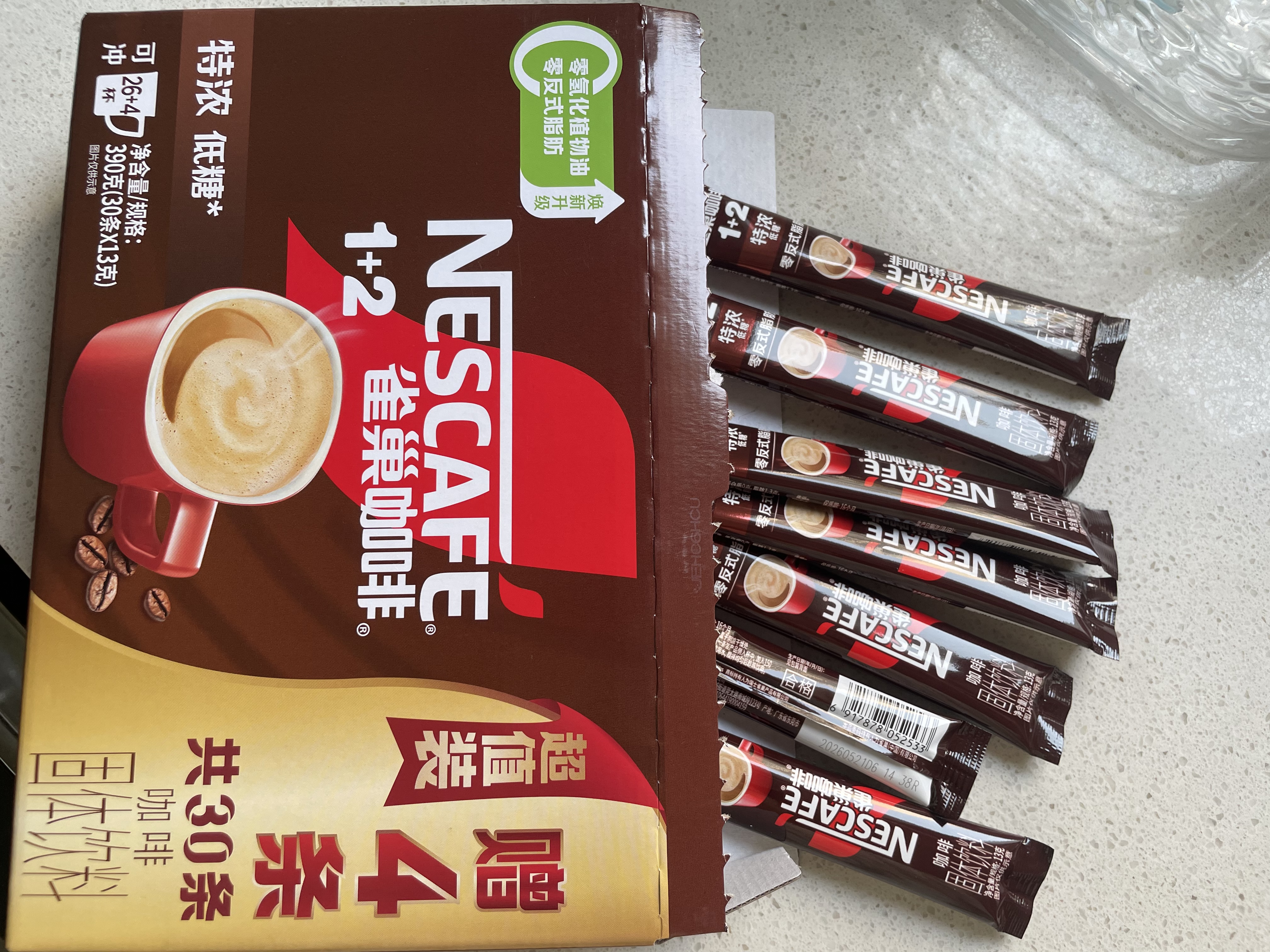 雀巢（Nestle）【樊振东同款】1+2特浓低糖*速溶咖啡三合一冲调饮品30条390g 实拍图