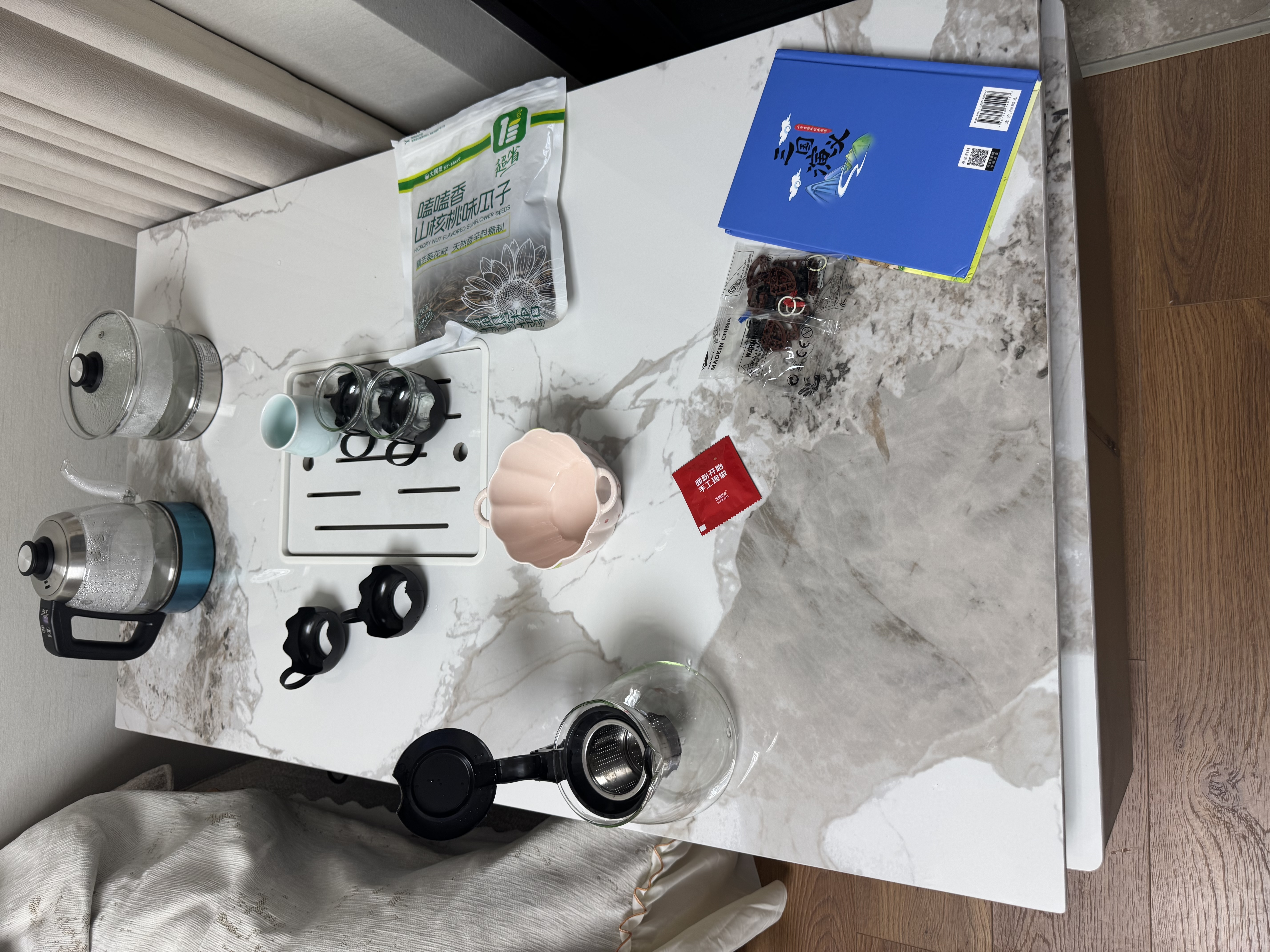 蒂兰森新款岩板功夫茶几可伸缩客厅地台柜简约家用烧水壶一体泡茶台 轻奢灰功夫茶几(智能上水) 实拍图