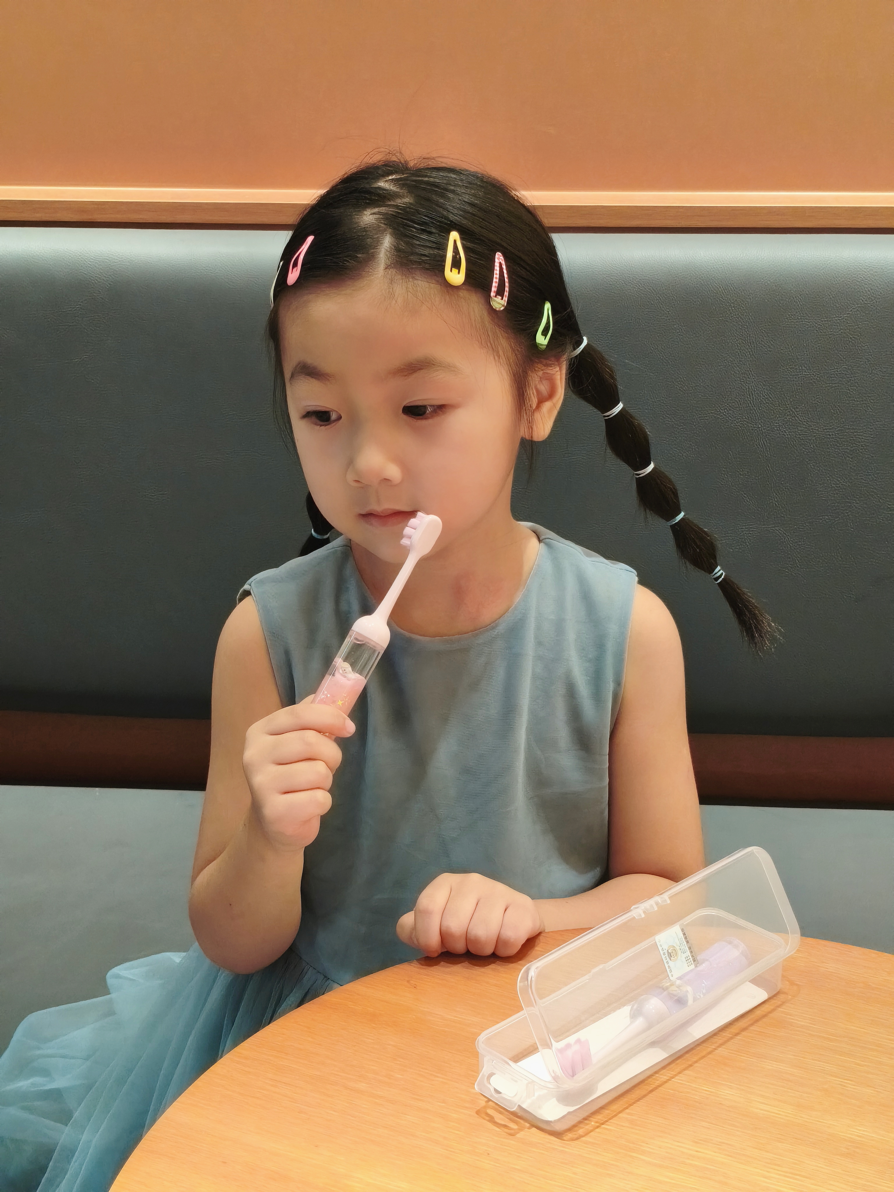 马博士儿童牙刷含氟婴儿软毛牙刷宝宝口腔清洁2支装粉色+紫色 实拍图