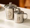 onlycook不锈钢杯水杯子 婴幼儿童宝宝杯牛奶杯早餐杯316L  带盖熊猫250ml 实拍图