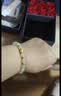 中国黄金莲花黄金手链女足金和田玉手串结婚纪念日礼物送女友老婆妈妈生日 京速达-足金莲花和田玉手链 实拍图