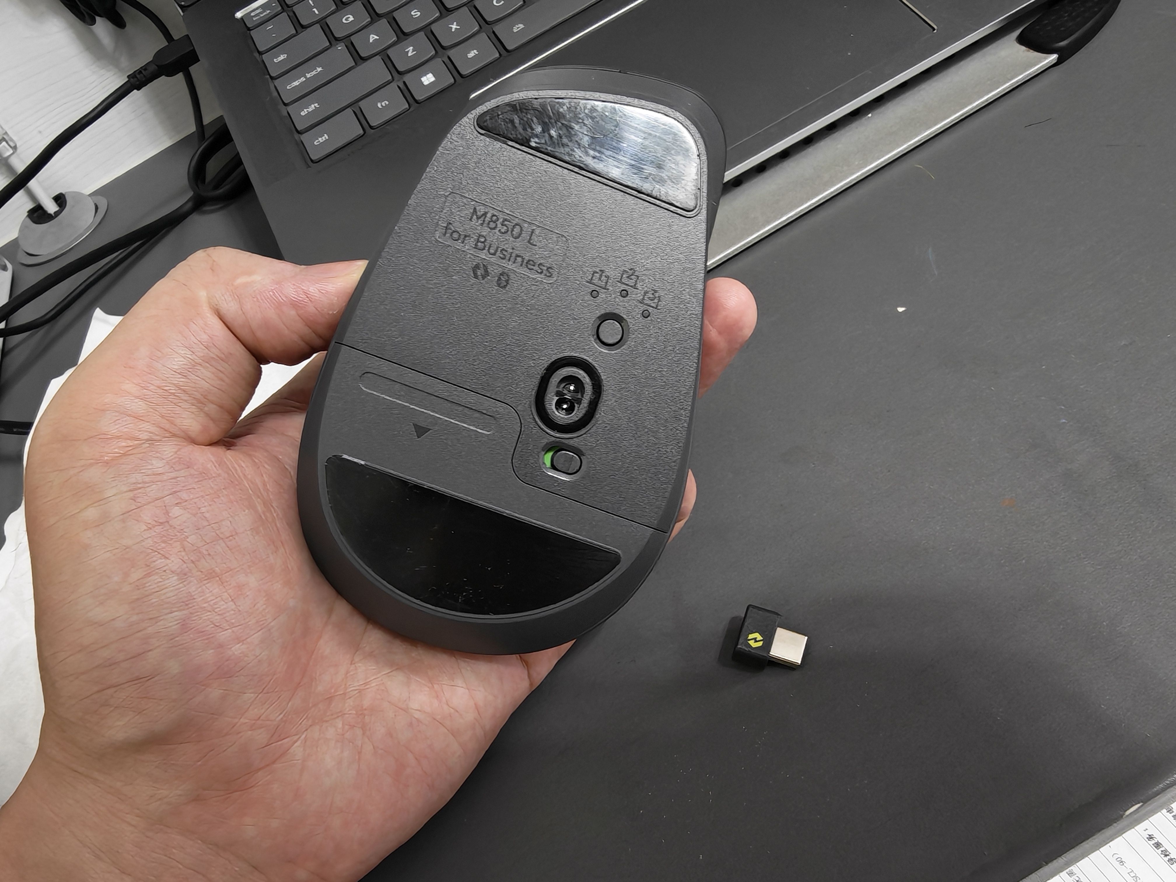 罗技（Logitech）M850L蓝牙无线鼠标 商用版 办公轻音鼠标 支持3台设备切换 2年质保 双模 mac ipad鼠标 商务便携 实拍图