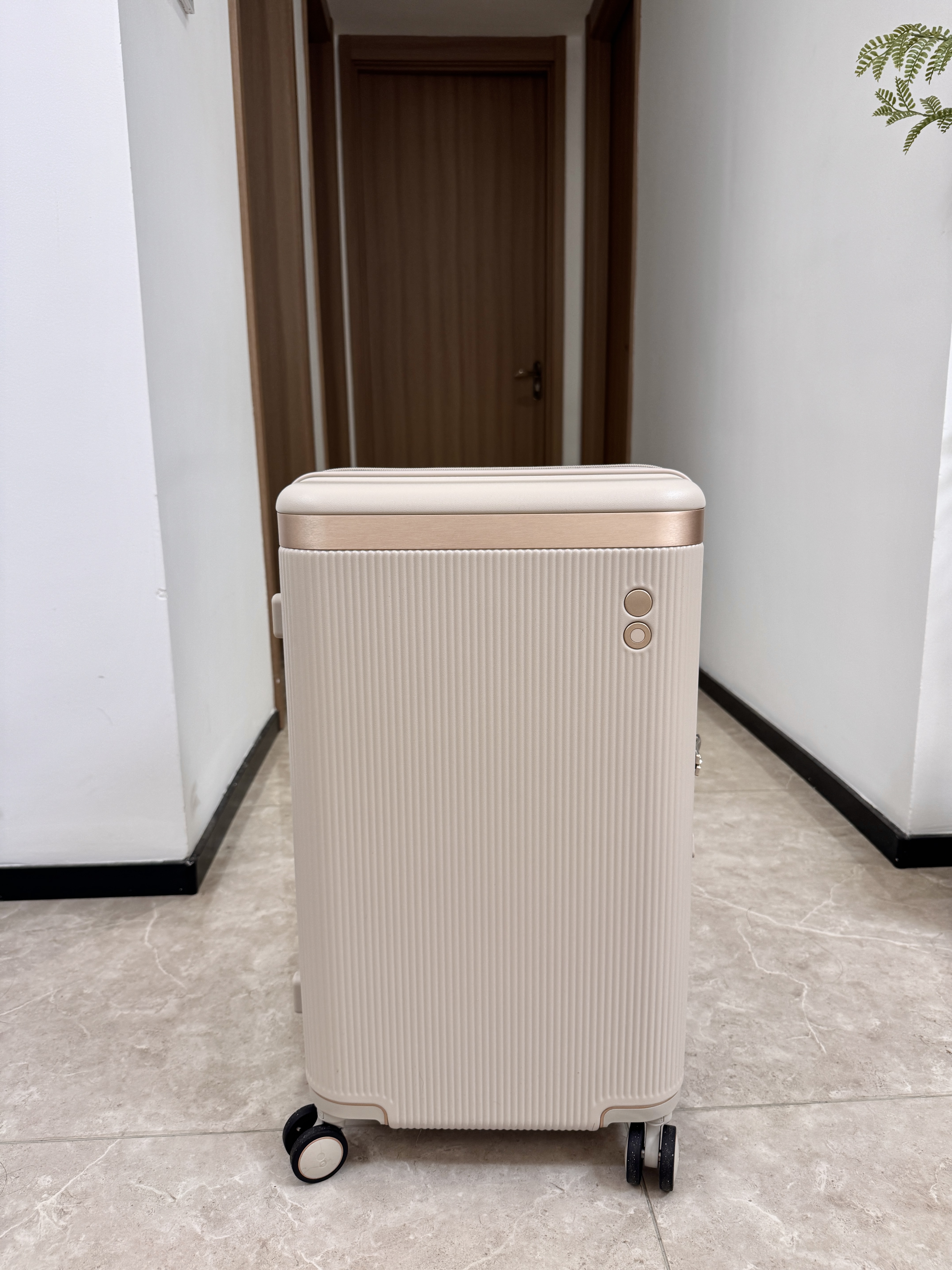 爱可乐（Echolac）王朝二代方形行李箱明星同款大容量TRUNK旅行箱奶茶灰22吋PC142K 实拍图