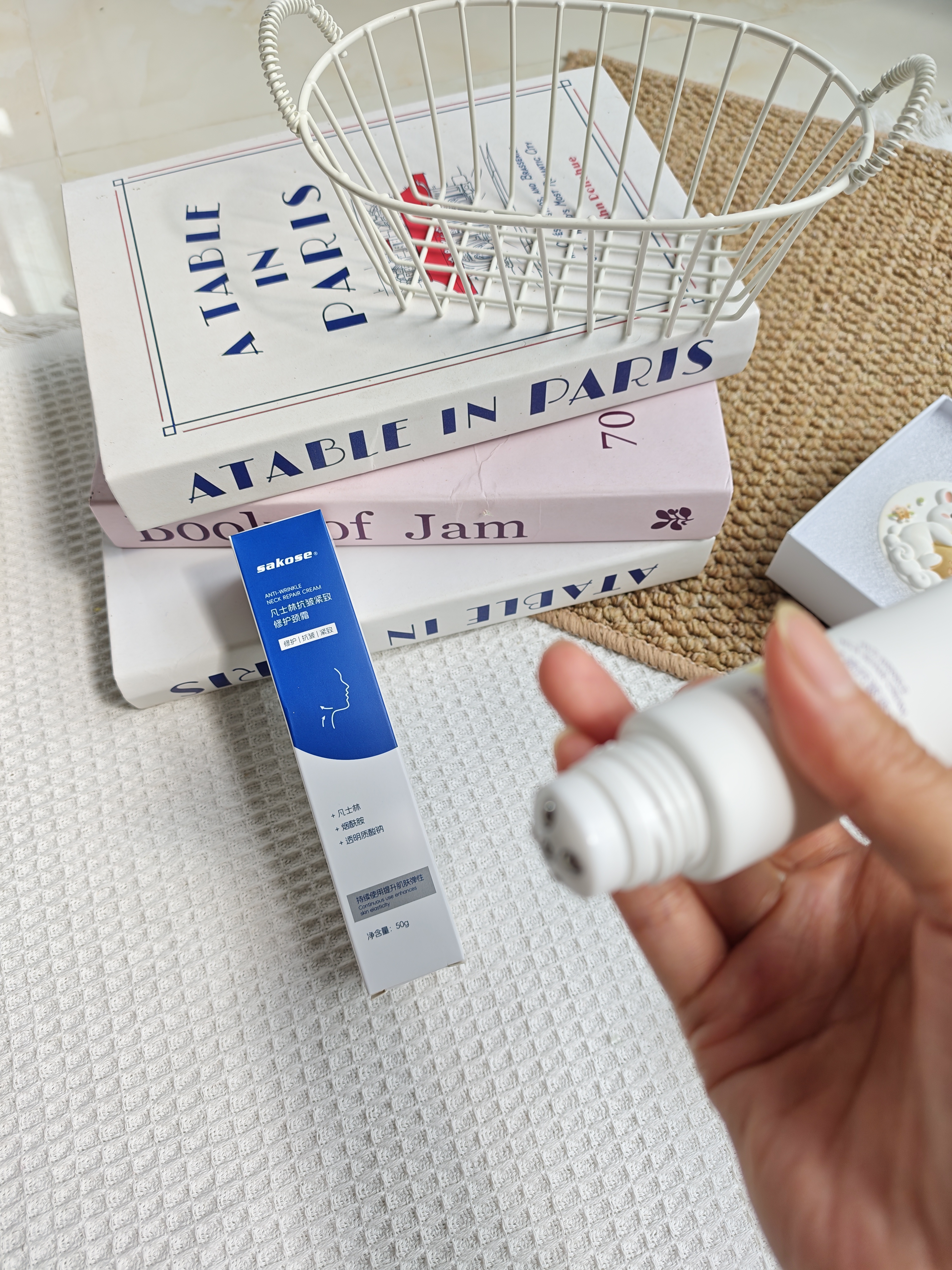 sakose凡士林紧致抗皱修护柔珠滚轮颈霜50g颈膜贴淡化颈纹脖子细纹皱纹 实拍图