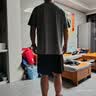 艾伦伯顿（Alen Botun）运动服套装男冰丝t恤跑步速干衣短袖夏季短裤健身训练羽毛球服 灰色两件套【冰丝 速干 透气】 XL 【130-145斤】 实拍图