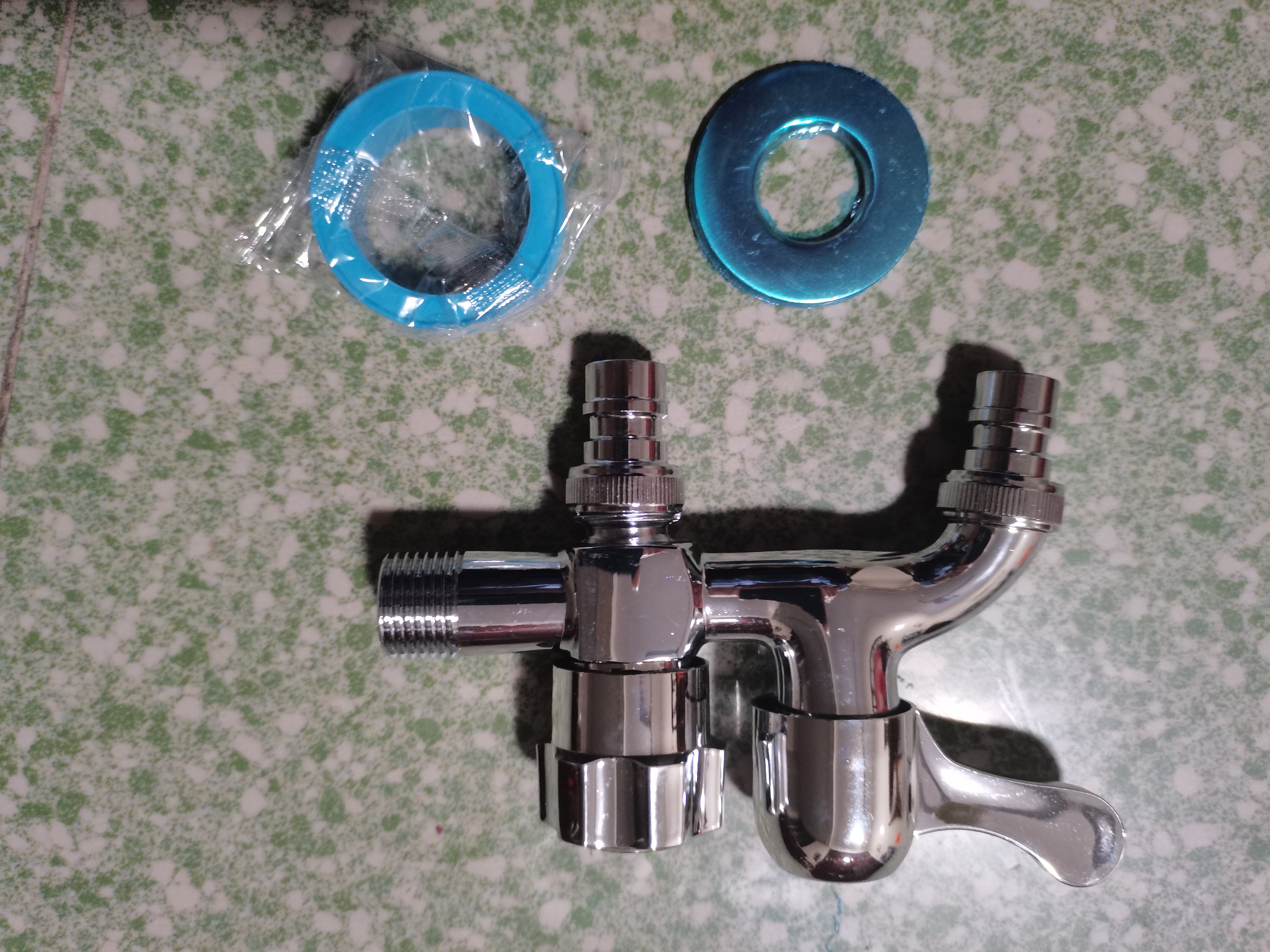 九牧王世家洗衣机水龙头一分二接头专用一进二出三通双头多功能双出水家用 双出水龙头(双4分洗衣机） 实拍图