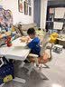 爱果乐大白桌学习桌儿童书桌电脑桌写字桌实木书桌升降桌学习桌子中学生 艺术家8【单桌】 1.2m抽屉款 实拍图