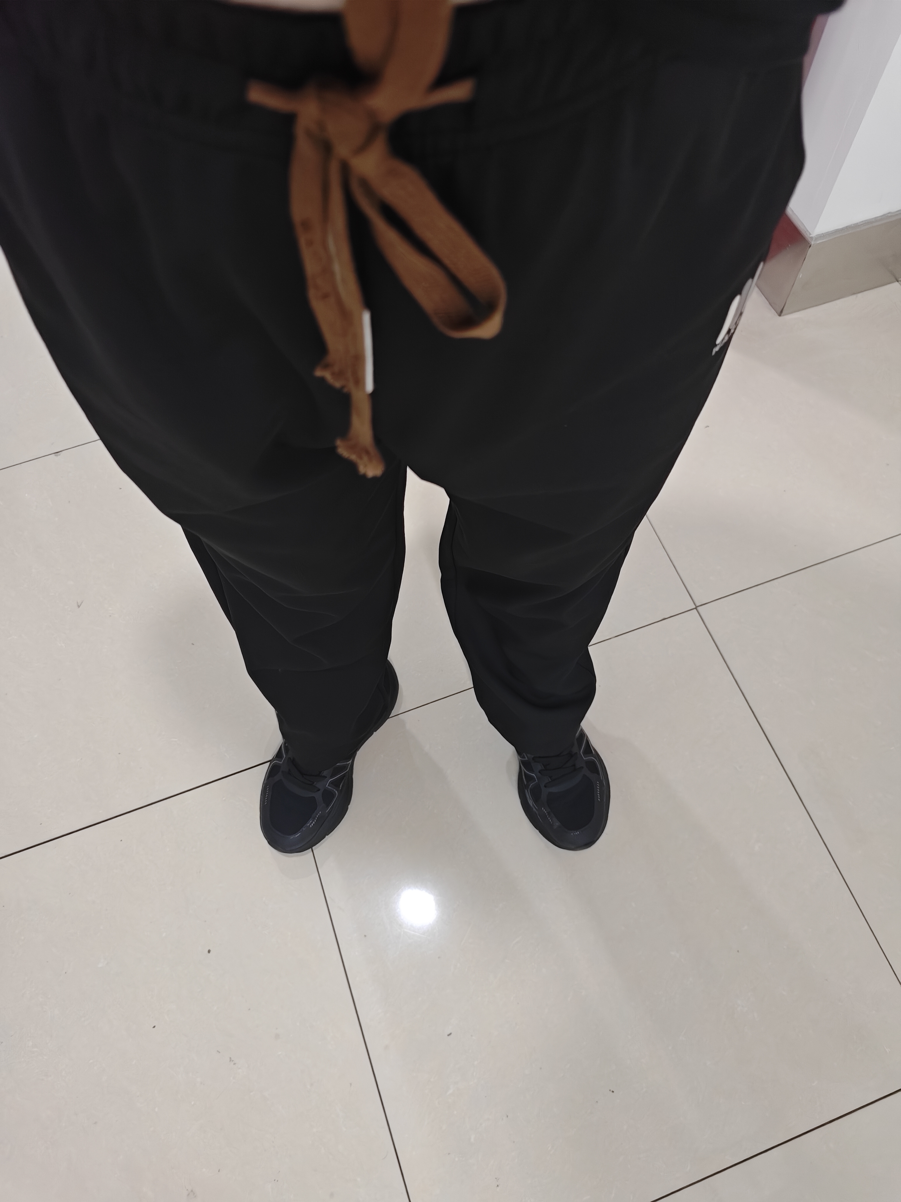 回力男士休闲裤春秋季裤子宽松直筒裤子男款休闲裤高端男裤黑色XL 实拍图