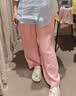 MUJI 女式 汉麻水洗宽版裤女装裤子女款女士长裤休闲裤阔腿裤26年春夏 粉红色 S （155/62A） 实拍图
