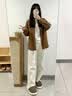 朴西冬季新款简约毛呢女士保暖居家棉拖鞋室内静音 深棕色 44-45 实拍图