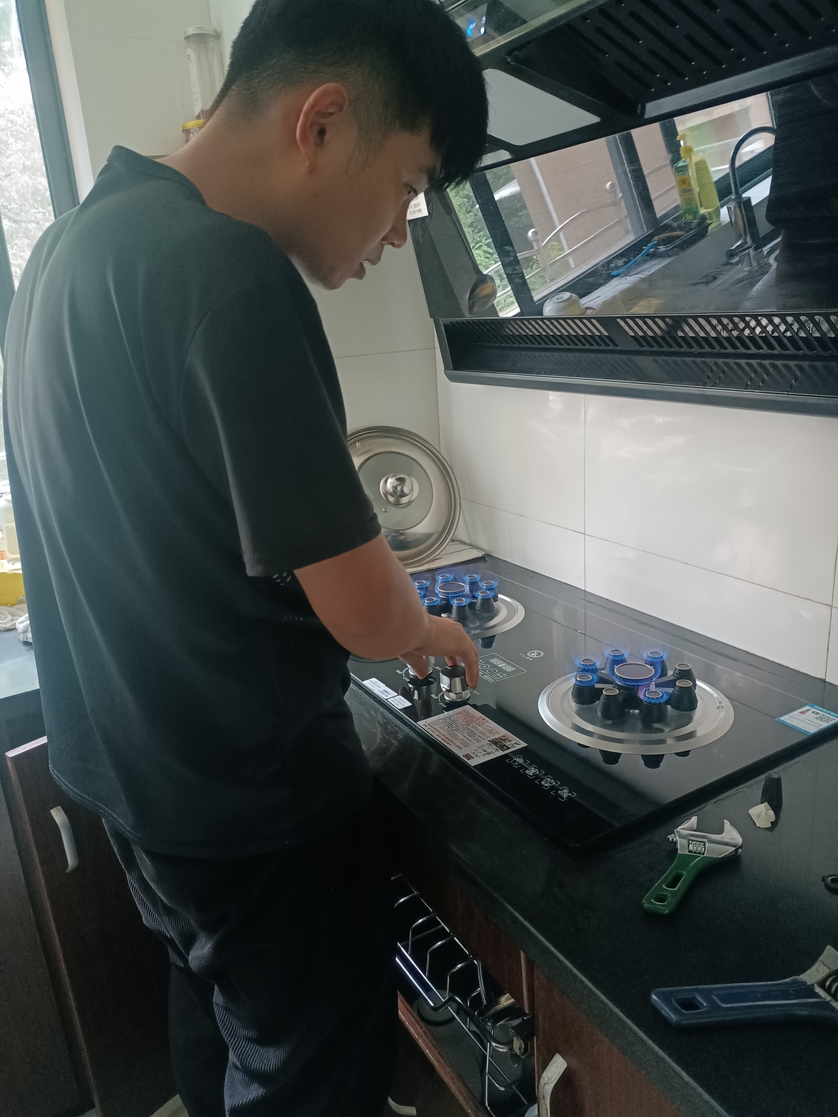好太太亿美燃气灶双灶5.2KW一级能效家用天然气液化气煤气灶台式嵌入式猛火炉具定时灶方架铜盖鸳鸯灶JZT-B6T 豪配款 钢化玻璃+5.2kw双九腔猛火+双边定时 管道天然气 实拍图