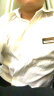 prenomen短袖衬衫男商务休闲免烫衬衣工作服职业装加肥加大码胖子衣服 斜纹白色 D024  40 实拍图