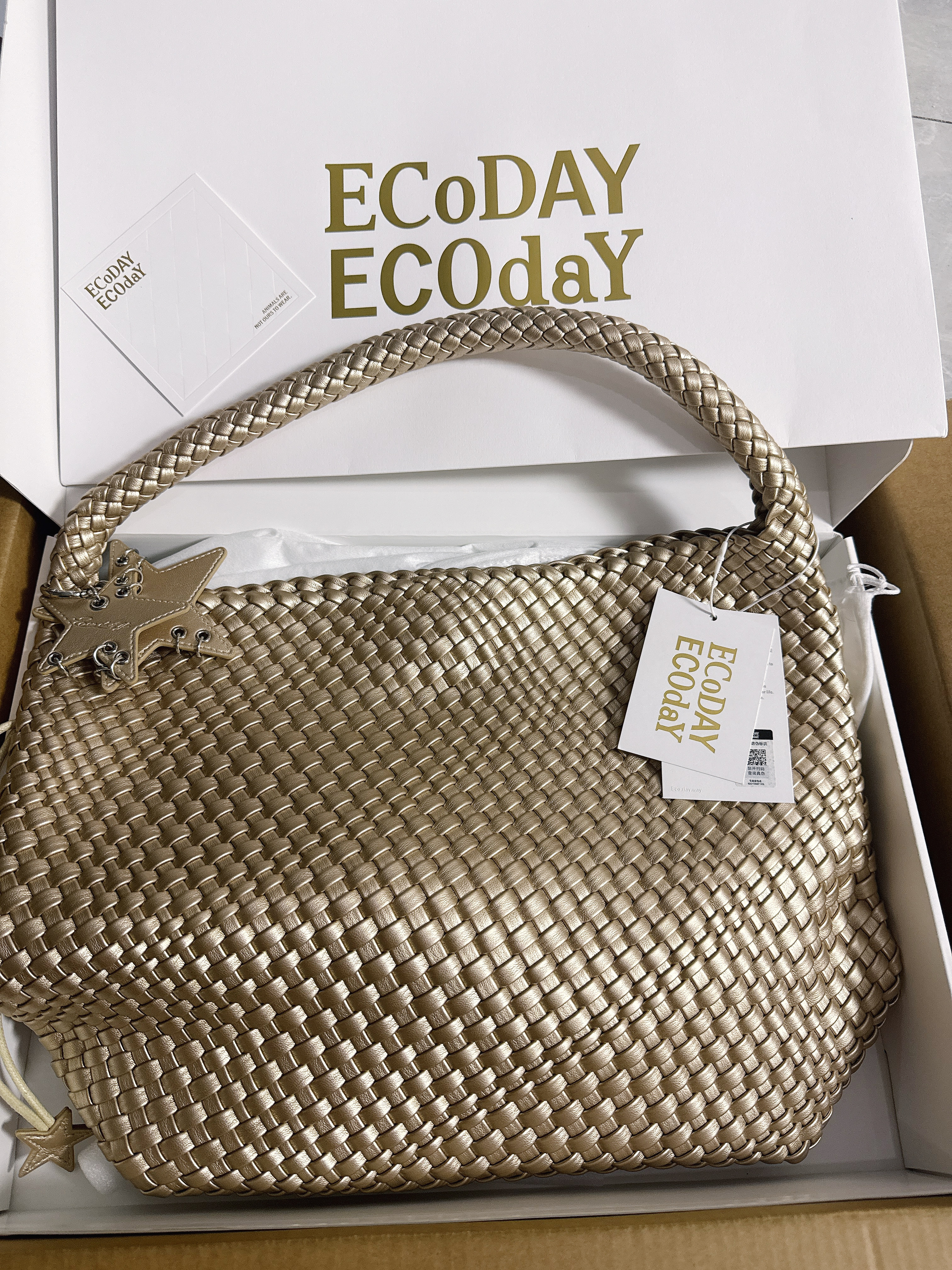 ECODAY包包女包2026新款原创设计经典编织包大容量托特包通勤包生日礼物 实拍图