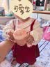 优奇女宝宝长袖连衣裙春秋季一岁女童百天周岁抓周礼服裙小月龄公主裙 实拍图