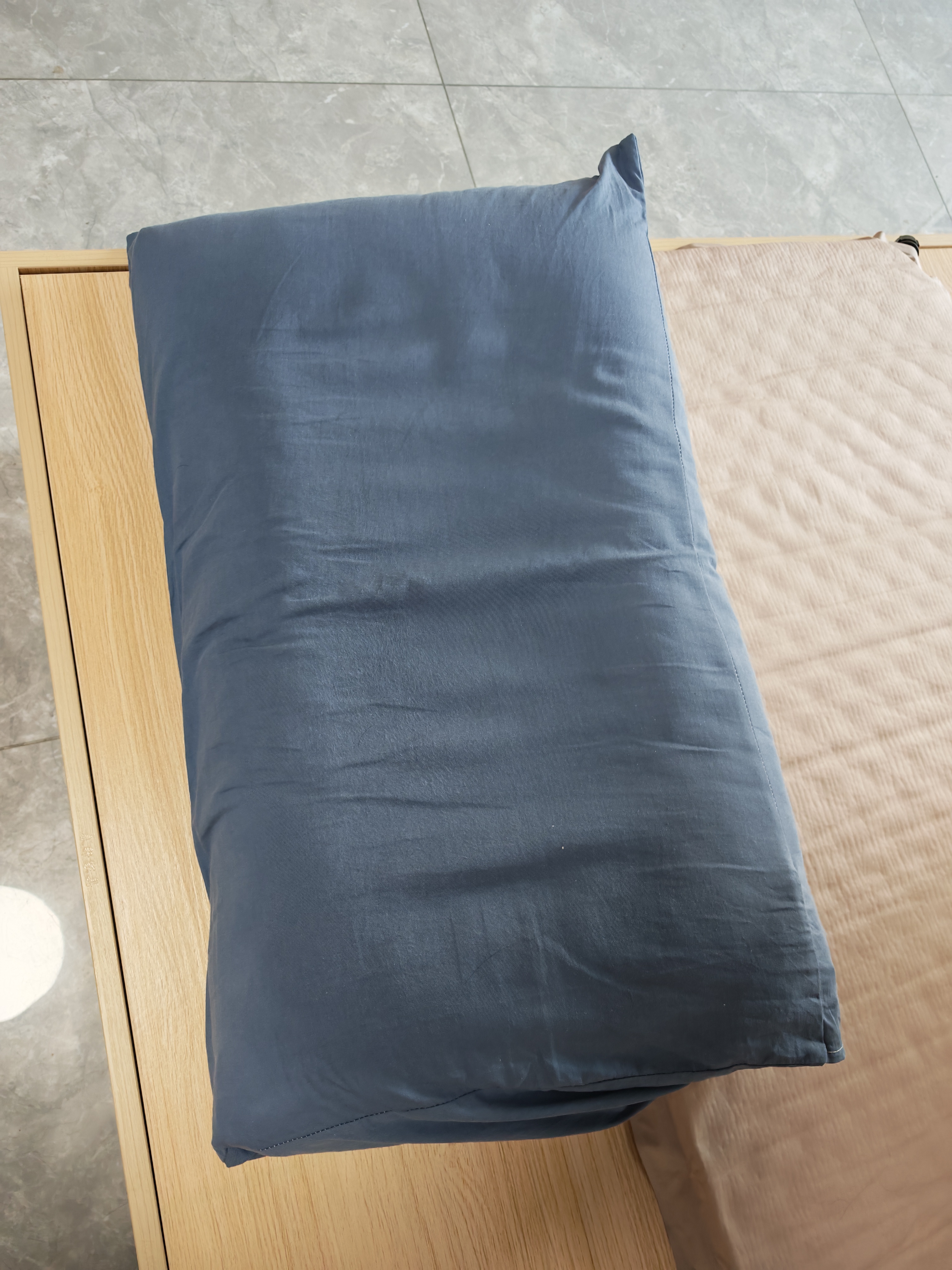 红豆A类纯棉枕套机洗单人枕头套纯棉枕芯套加厚内胆套48x74cm蓝灰一只 实拍图