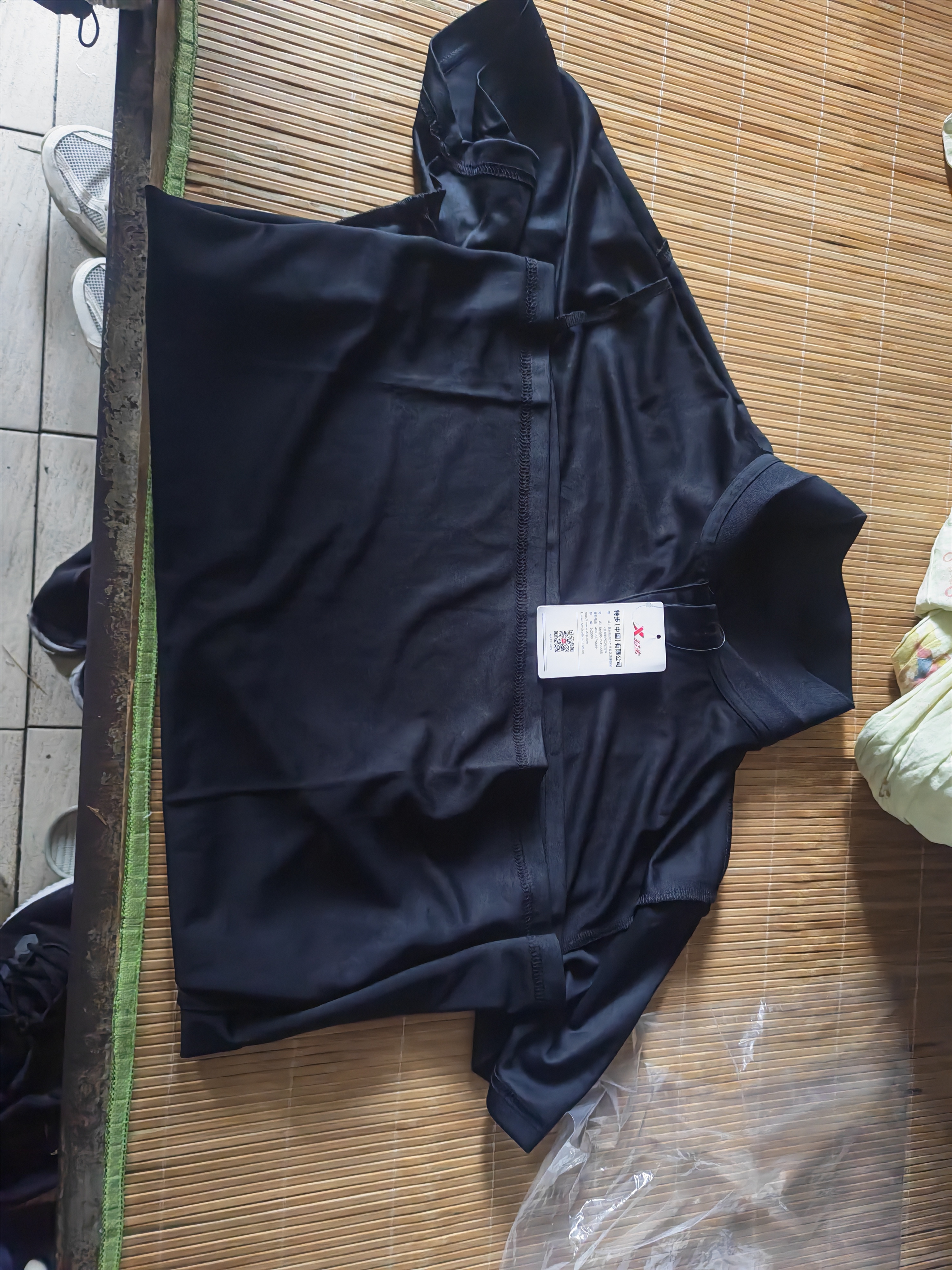 特步（XTEP）冰感polo衫短袖男女夏季商务透气运动半袖休闲男装速干翻领t恤 正黑色-0029（男） 2XL 实拍图