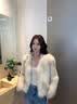深海屿进口saga皇冠真狐狸毛皮草外套女士短款V领小个子毛毛大衣年轻款 晕染沙杏色 M 均码（90-120斤） 实拍图