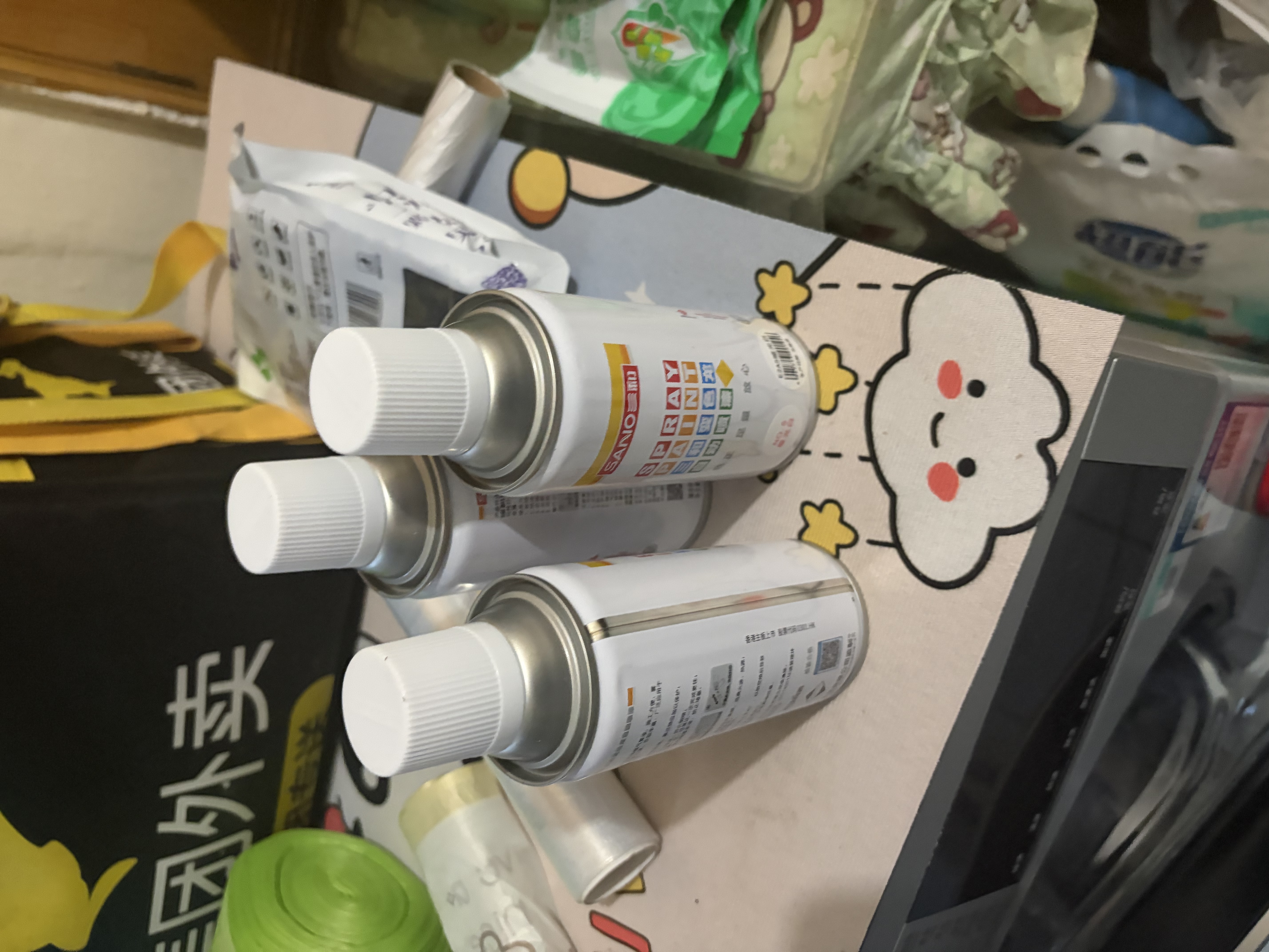 三和普通自喷漆手喷漆 工业防腐油漆 金属防锈漆 汽车轮毂改色划痕修复自动喷漆 350ml NO.05哑光白 实拍图