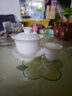 金镶玉中国风羊脂玉瓷三才盖碗手抓壶主人杯敬茶碗分茶功夫茶具 实拍图